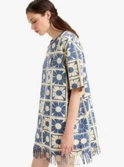 Flore - Robe manches courtes en maille pour Femme
